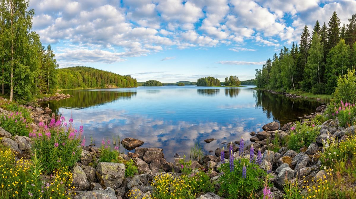 Finnish lakeland landscape